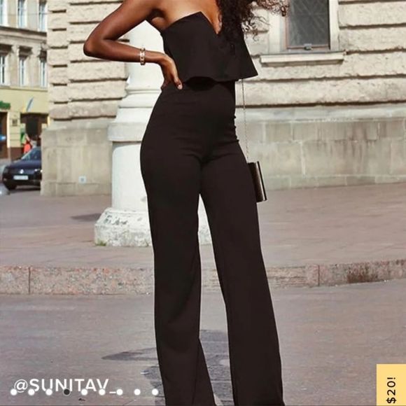 Lulus Power of Love Black Strapless Jumpsuit Size Extra Small - Picture 3 of 16